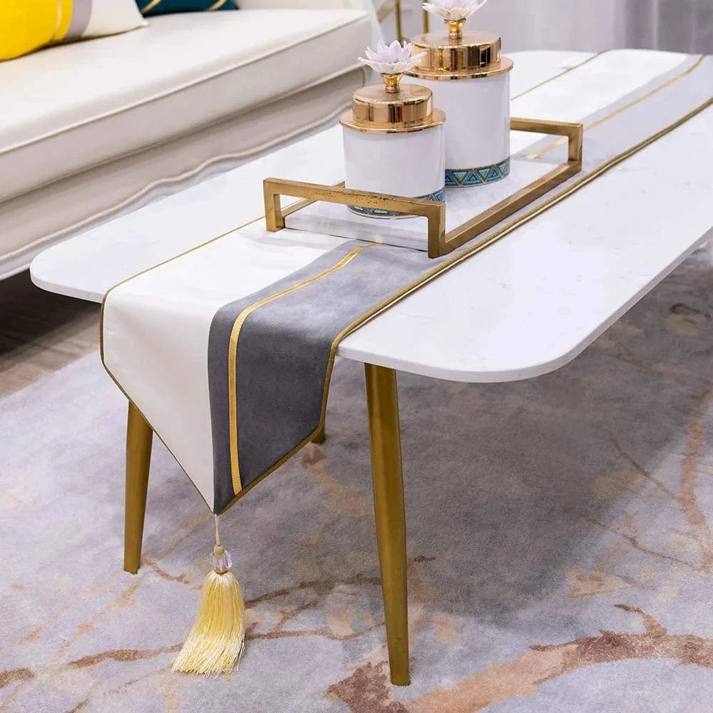 Chemin de Table blanc gris