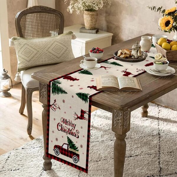 chemin de table blanc Noël