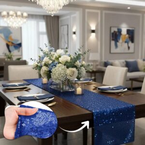 chemin de table bleu royal