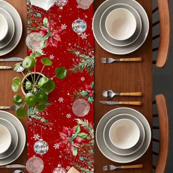 chemin de table boules de Noël