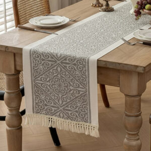 chemin de table baroque taupe chic