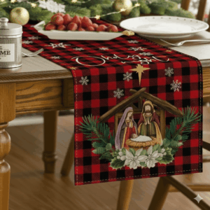 Chemin de Table Crèche Tradition Lin