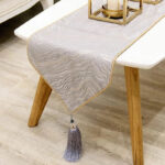 chemin de table crème design ondule
