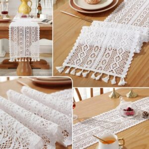 chemin de table dentelle blanc