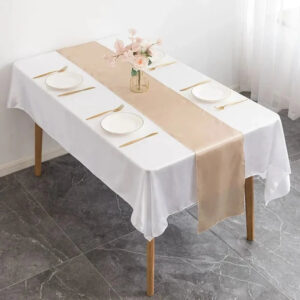 chemin de table en satin champagne