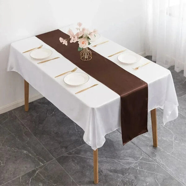 chemin de table en satin marron