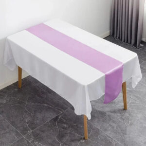 chemin de table en satin mauve