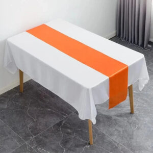 chemin de table en satin orange