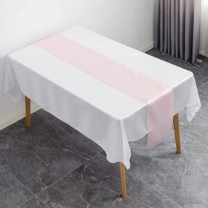 chemin de table satin rose clair