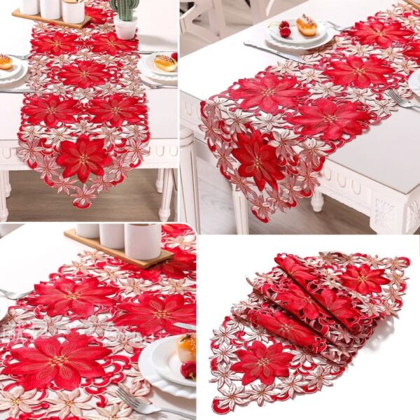 Chemin de Table Fleur de Noël