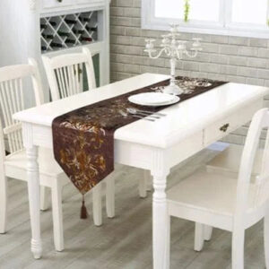 chemin de table fourrure marron luxe