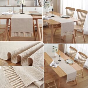 chemin de table lin beige