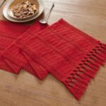 tissu lin rouge
