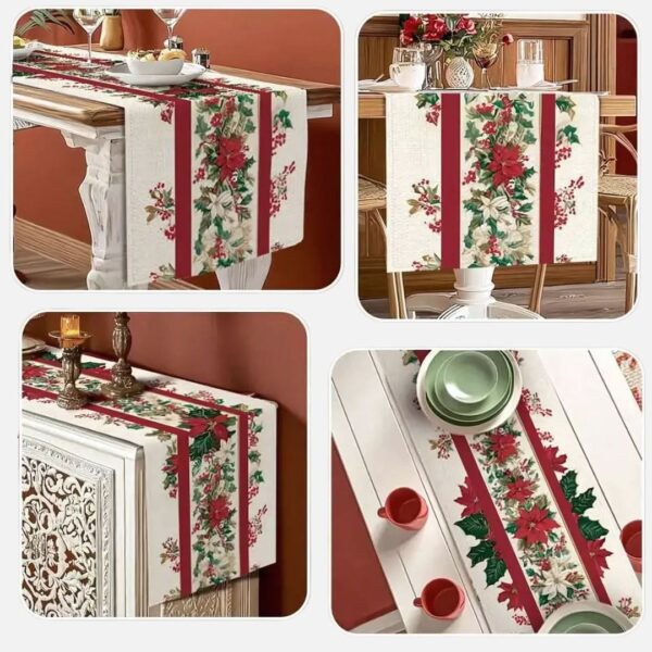 Chemin de table poinsettias