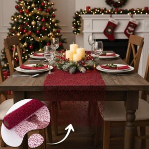 Chemin de table organza rouge