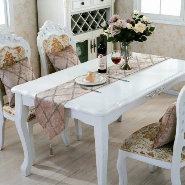 chemin de table rose poudré mariage