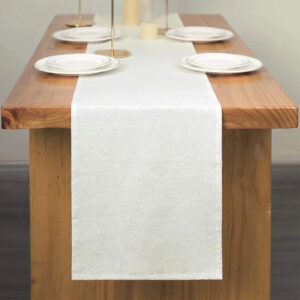 chemin de table coton blanc