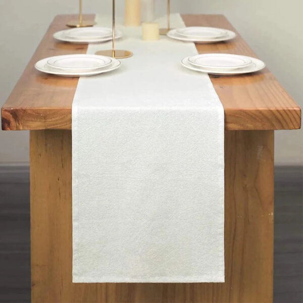 chemin de table coton blanc