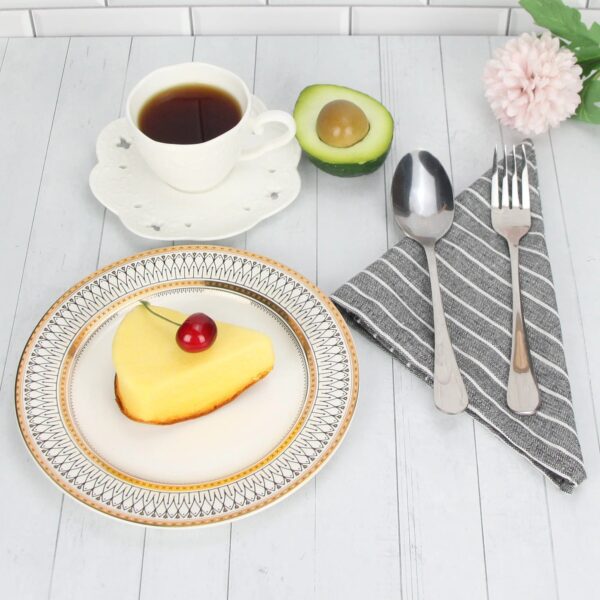 serviette table grise rayée