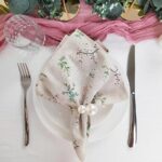 serviette de table fleurs champêtres