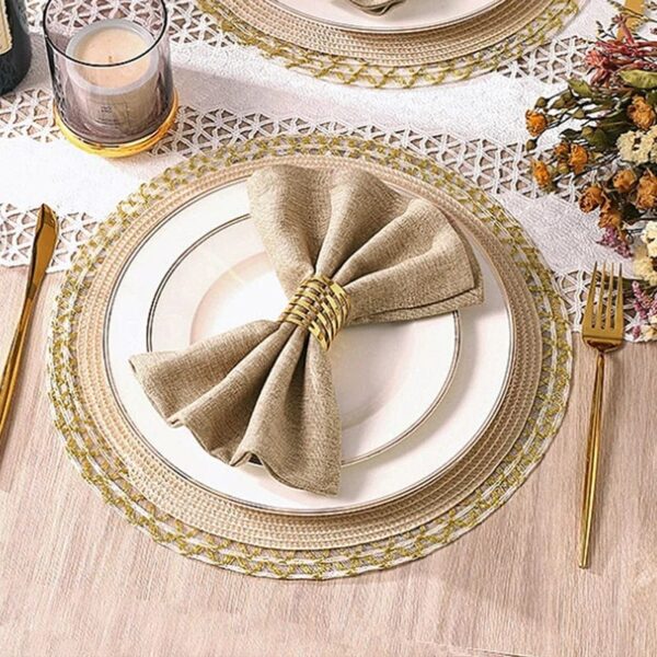 Serviette de Table Beige Champagne Satinée