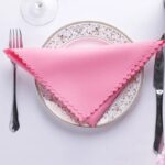 serviette rose poudré