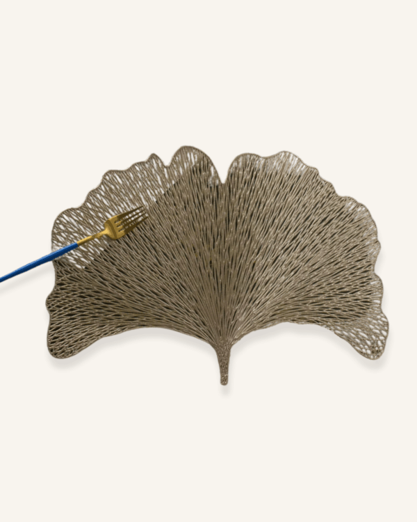set de table feuille ginkgo doré